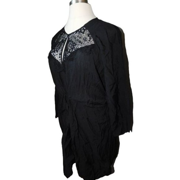 City Chic Size XXL / 24 Plus Size Black Lace Trimmed Charm Dress NWT - Picture 2 of 3